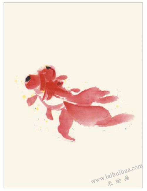 歡快的金魚的國(guó)畫畫法  步驟一
