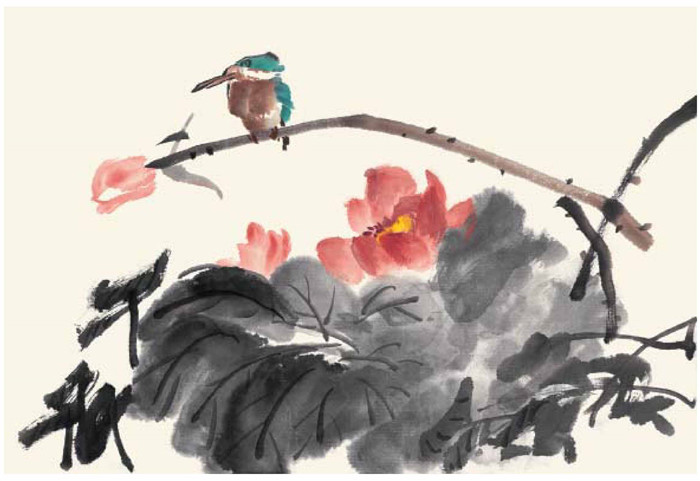 翠鳥的國畫畫法