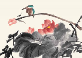 翠鳥的國畫畫法