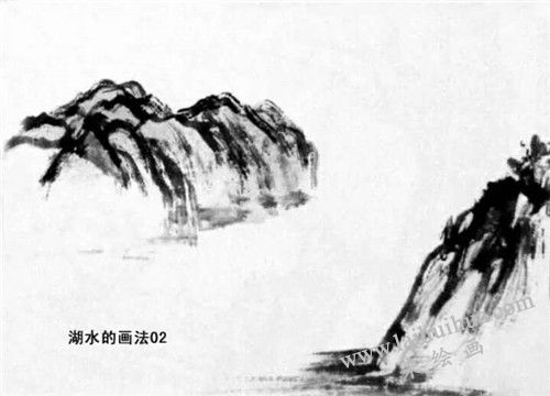 湖水的畫法步驟 二