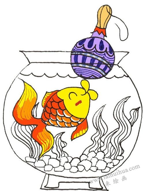 金魚卡通畫畫法步驟