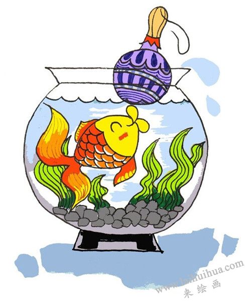 小金魚卡通畫畫法步驟