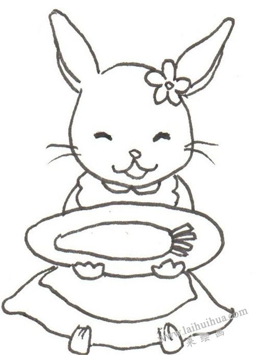 穿裙子的小白兔 畫(huà)法