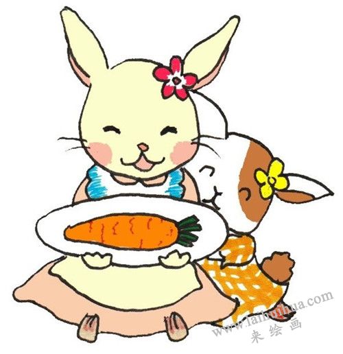 小白兔卡通畫(huà)畫(huà)法