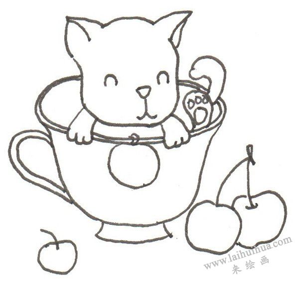 茶杯犬旁邊的三顆小櫻桃