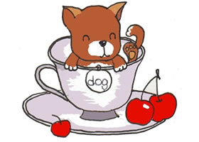 茶杯犬卡通畫