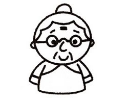奶奶簡(jiǎn)筆畫(huà)畫(huà)法步驟二