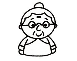 奶奶簡(jiǎn)筆畫(huà)畫(huà)法步驟三