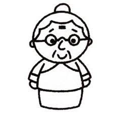 奶奶簡(jiǎn)筆畫(huà)畫(huà)法步驟四