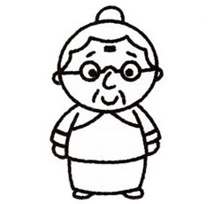 奶奶簡(jiǎn)筆畫(huà)畫(huà)法步驟五