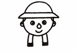 農(nóng)民的簡筆畫畫法步驟三