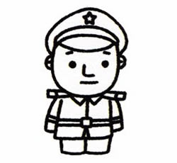 士兵的簡(jiǎn)筆畫畫法步驟四