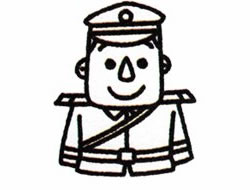 警察叔叔的簡筆畫畫法步驟三