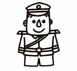 警察叔叔的簡筆畫畫法步驟四