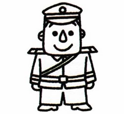 警察叔叔的簡筆畫畫法步驟五