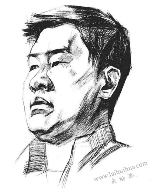四分之三男青年肖像素描畫(huà)法步驟 四