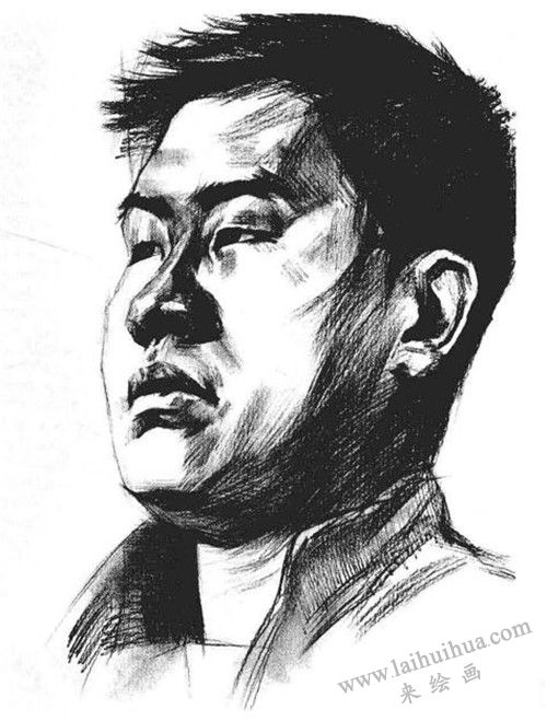 四分之三男青年肖像素描畫(huà)法步驟 六
