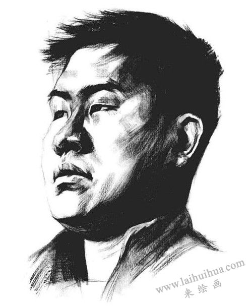 四分之三男青年肖像素描畫(huà)法步驟 七