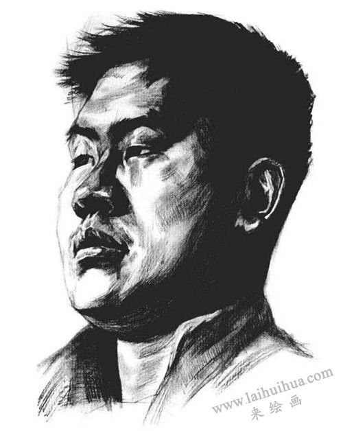 四分之三男青年肖像素描畫(huà)法步驟 八