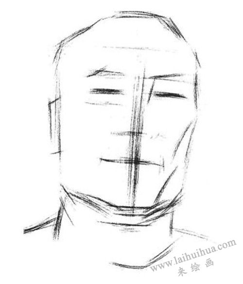 素描戴眼鏡的中年男子正面肖像畫法步驟 一