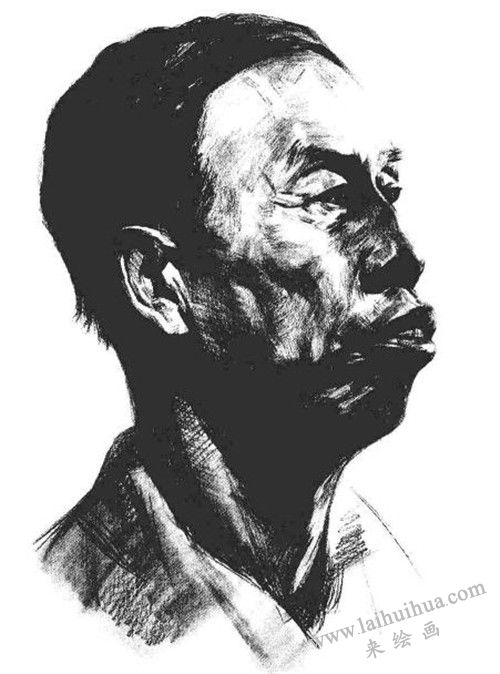 素描老年男子肖像 完成稿