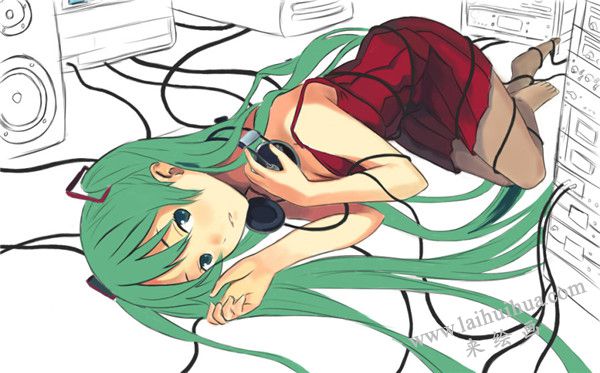 Painter繪制初音未來插畫步驟 七