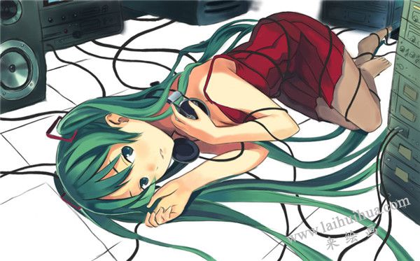 Painter繪制初音未來插畫步驟 八
