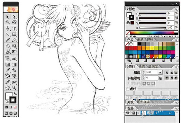Illustrator繪制時尚插畫畫法步驟 二