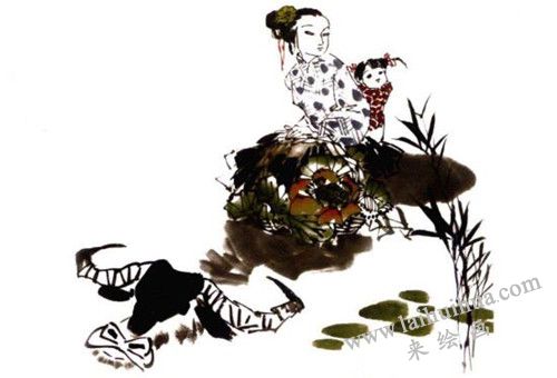 《回娘家》國(guó)畫畫法步驟 04