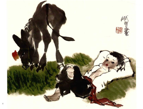 牧童的國畫畫法步驟