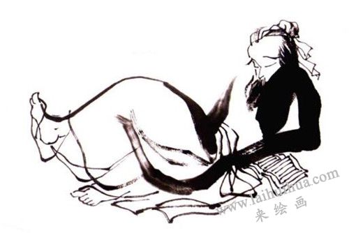 《勸學(xué)詩意圖》畫法步驟 03