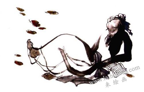 《勸學(xué)詩意圖》畫法步驟 04
