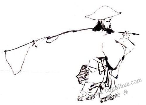 漁翁的國畫畫法步驟 一