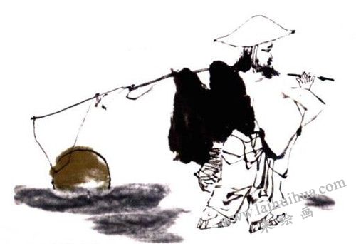 漁翁的國畫畫法步驟 三