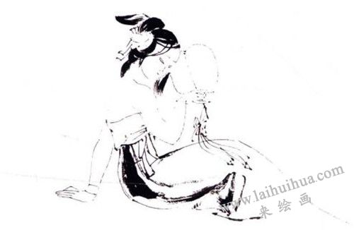 荷花、仕女國畫畫法步驟 01