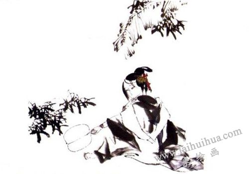 《七夕詩意》國畫畫法步驟 三