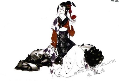 《紅葉題詩》國畫畫法步驟 三