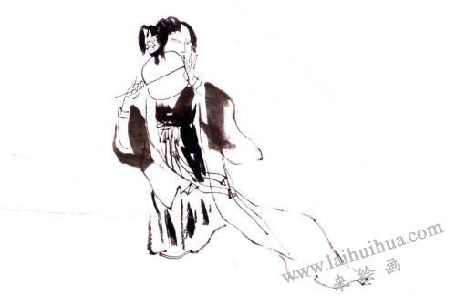 《持扇仕女圖》國畫畫法步驟 一