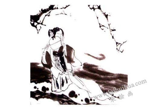 《持扇仕女圖》國畫畫法步驟 二