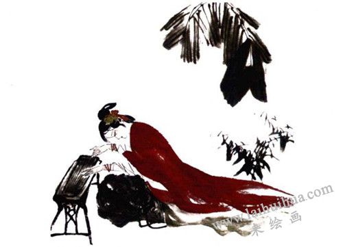 《撫琴圖》國(guó)畫畫法步驟 四