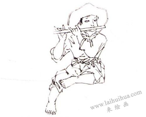 《牧歸》國畫畫法步驟 一