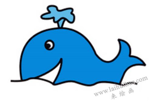 小鯨魚簡筆畫畫法步驟 06