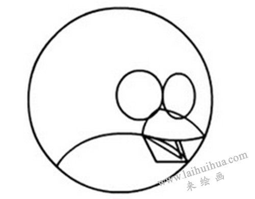 憤怒的小鳥簡筆畫畫法步驟 04