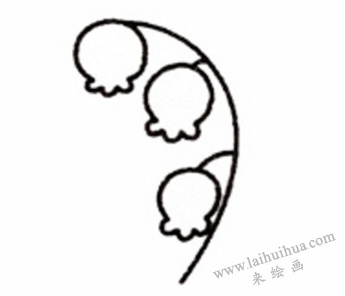 鈴蘭簡筆畫畫法步驟 03