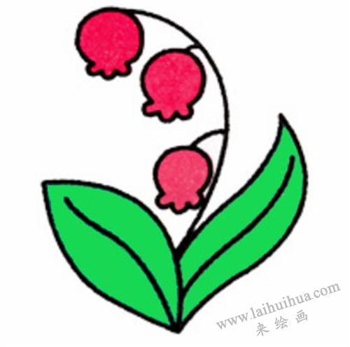 鈴蘭簡筆畫畫法步驟  06