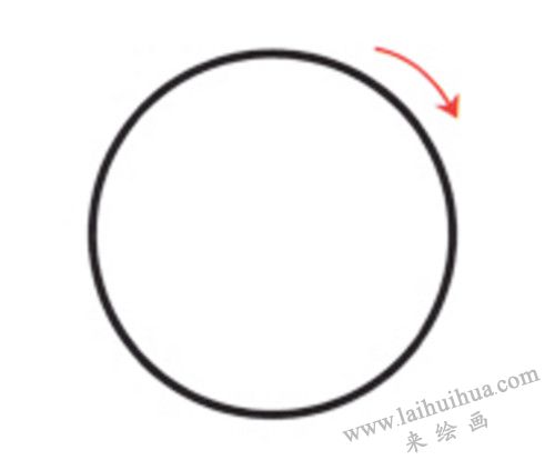 圓圓的腦袋    大黃鴨簡筆畫畫法步驟 01