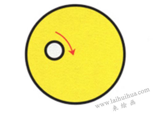小圓眼睛   大黃鴨簡筆畫畫法步驟 02