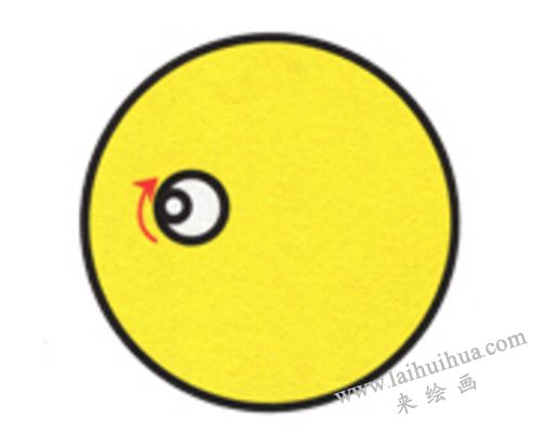 眼球 大黃鴨簡筆畫畫法步驟03