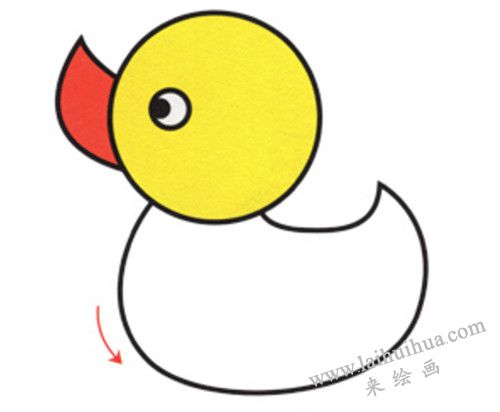 身體 大黃鴨簡筆畫畫法步驟 05