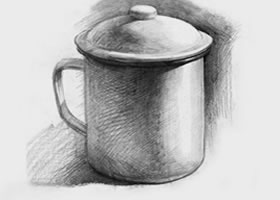 茶缸素描畫法步驟